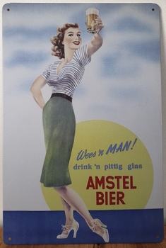 Amstel bier wees een man metalen wandbor cafe bar