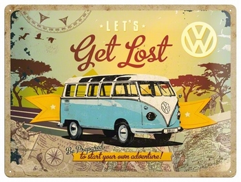 Volkswagen VW get lost T1 bus metalen wandbord relie