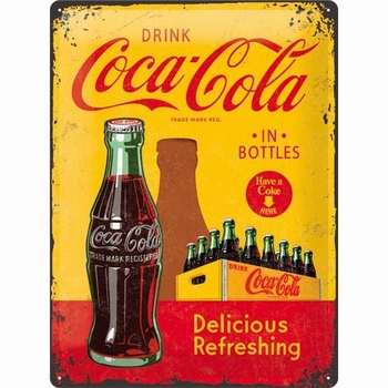 Coca cola geel rood delicious refreshing relief recl