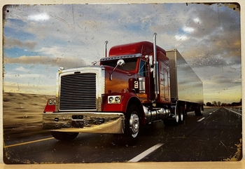 Rode Truck vrachtwagen highway metalen reclamebord