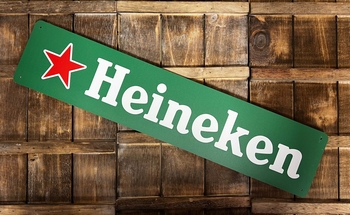 Heineken ster wandbord op dibond (kunstof/aluminium)