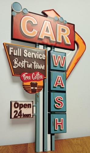 Car wash service reclamebord