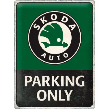 Skoda parking only metalen reclamebord wandbord