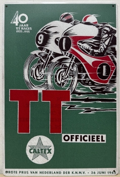 TT Assen 40 Jaar 1965 wandbord van metaal