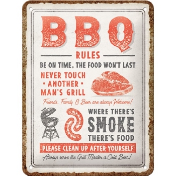 BBQ rules reclamebord relief