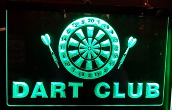 Darts club leg lamp groen