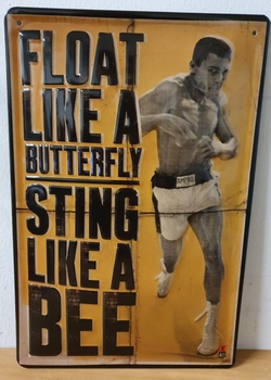 Muhammad Ali bokser metalen bord relief