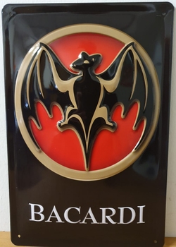 Bacardi logo metalen wandbord RELIEF