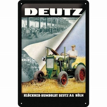 Deutz tractor kloeckner metalen reclamebord relief