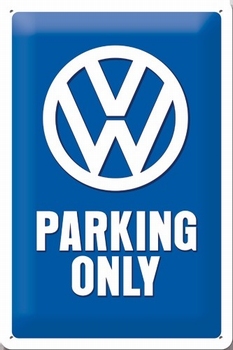 VW volkswagen parking only metalen relief reclamebor